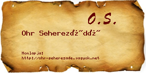 Ohr Seherezádé névjegykártya